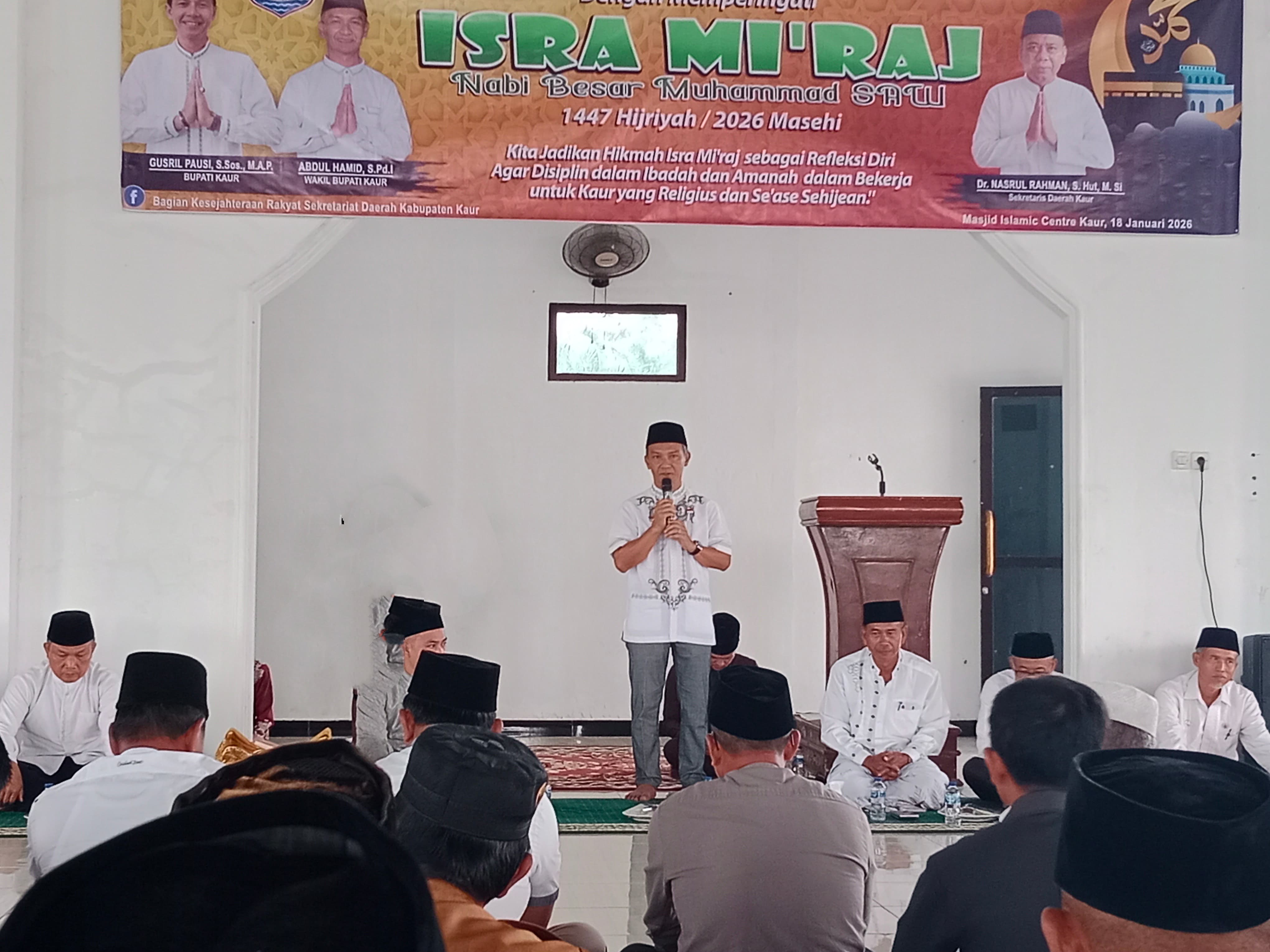 Wabup Kaur Ajak Perkuat Nilai Keimanan dalam Peringatan Isra Mi'raj