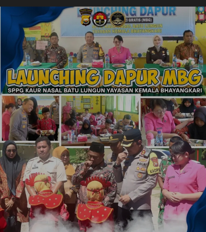 1.061 Anak di Nasal Nikmati MBG ; Polres Kaur Resmikan Dapur SPPG Batu Lungun