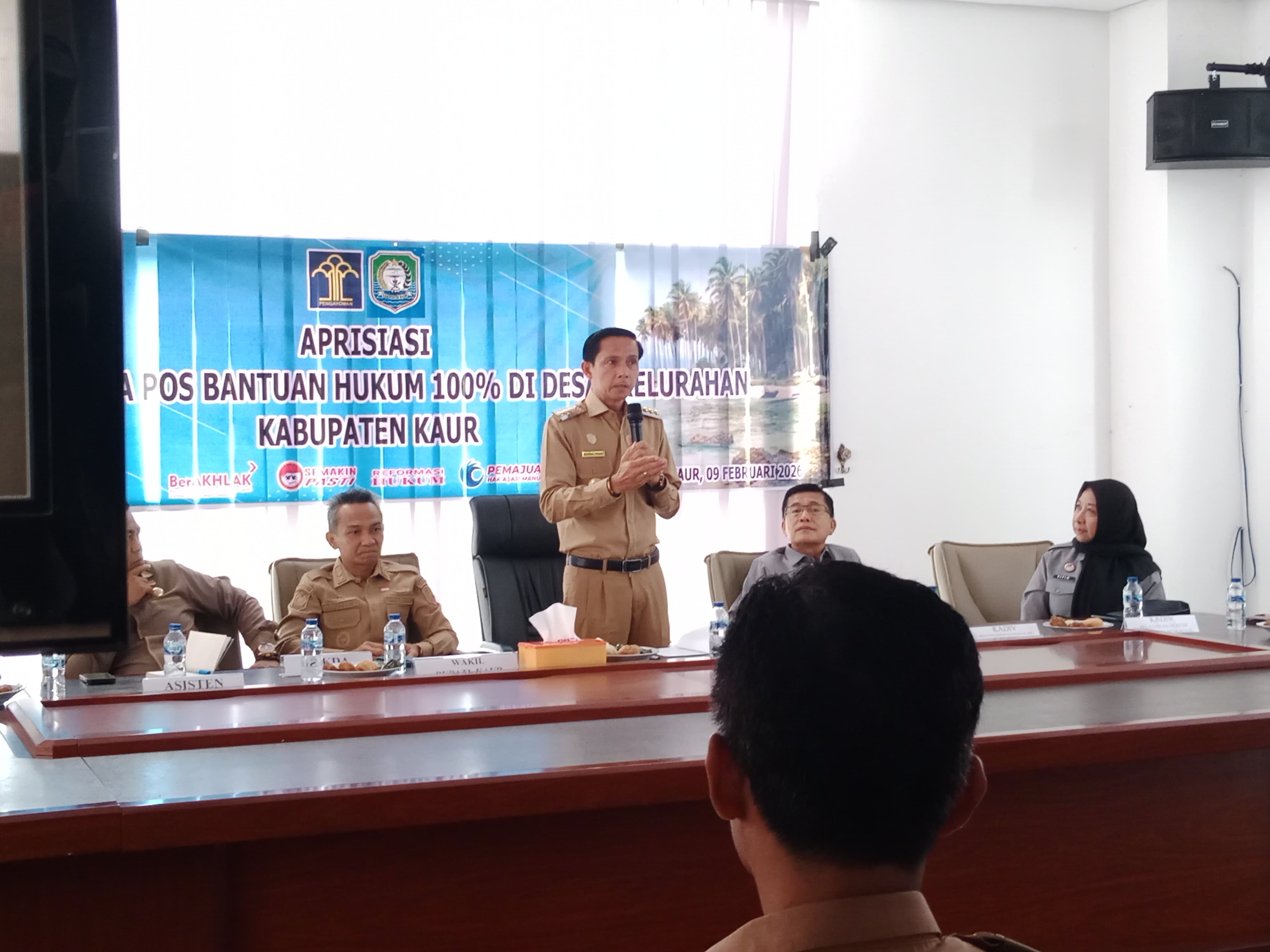 Pemkab Kaur dan Kemenkumham Bersinergi, Apresiasi Pos Bantuan Hukum 100%